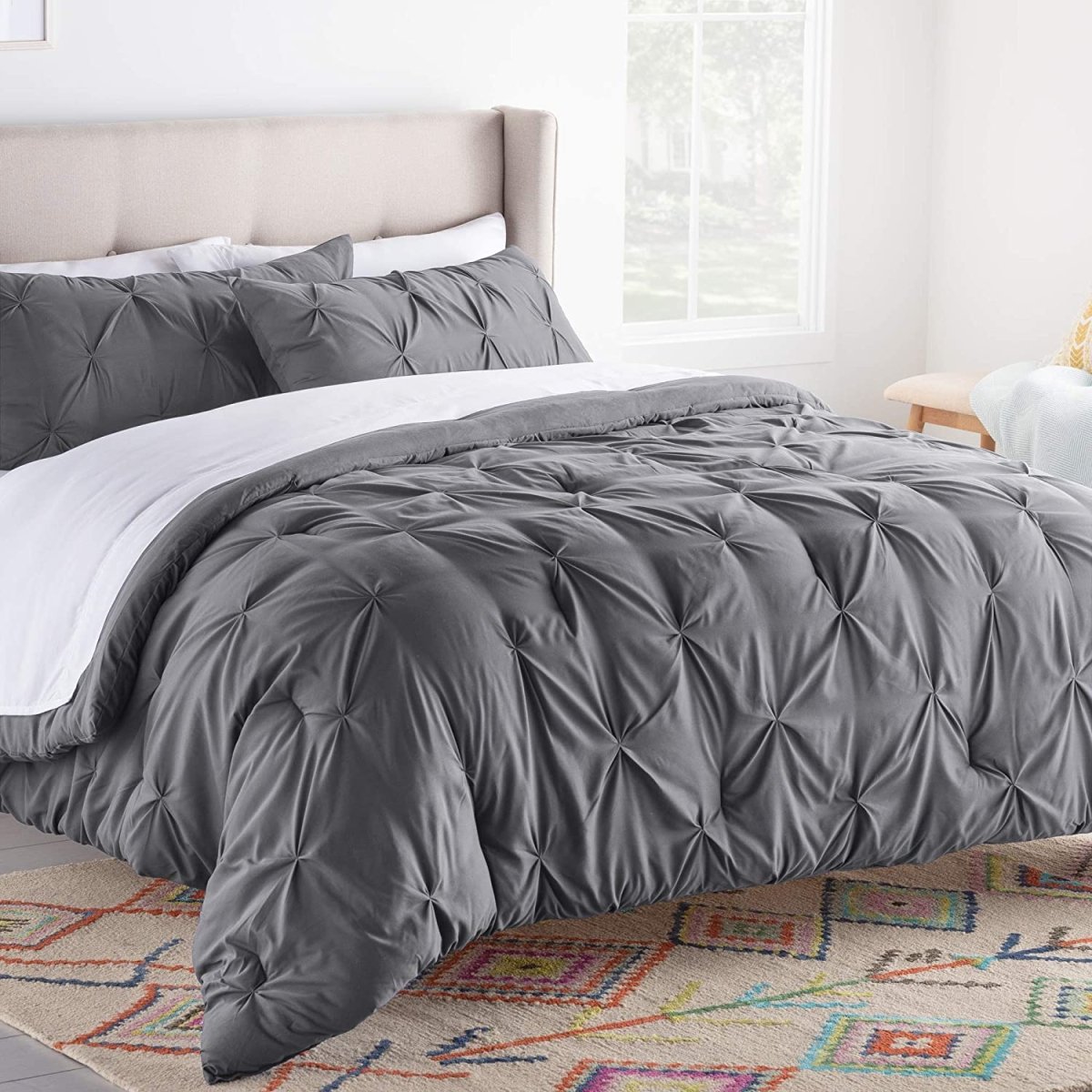 All - Season Quilted Hypoallergenic Plush Microfiber Fill Comforter Duvet Insert - Any Linen