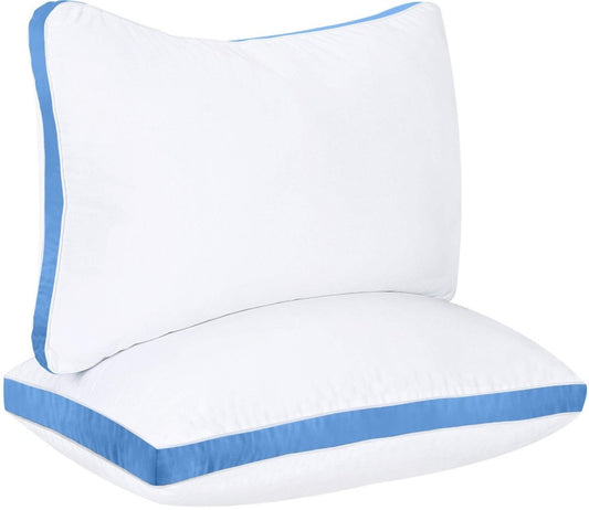 Bedding Gusseted Pillow (2 - Pack) Premium Quality - Side Back Sleepers - Any Linen