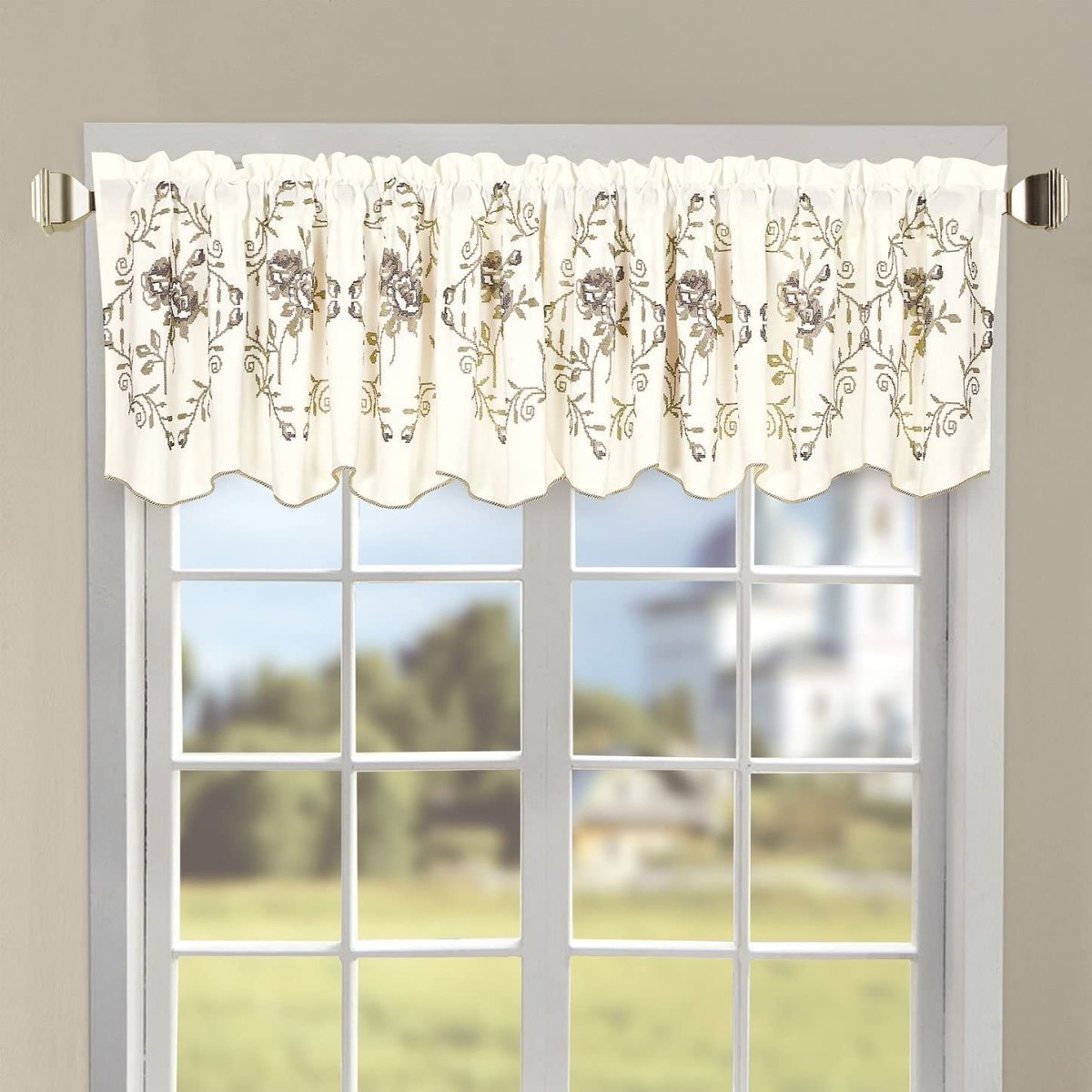 Classic Embroidery Valance - Any Linen