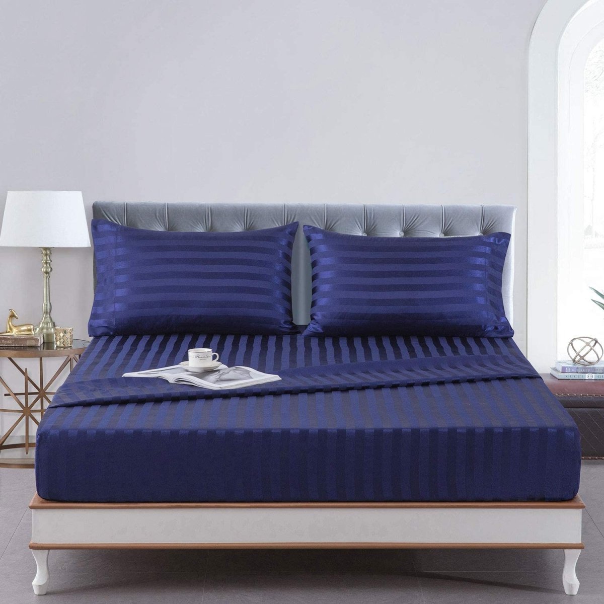 Cooling Silk Satin 4 - Piece Queen Bed Sheet Set with Deep Pockets – Hypoallergenic & Soft - Any Linen