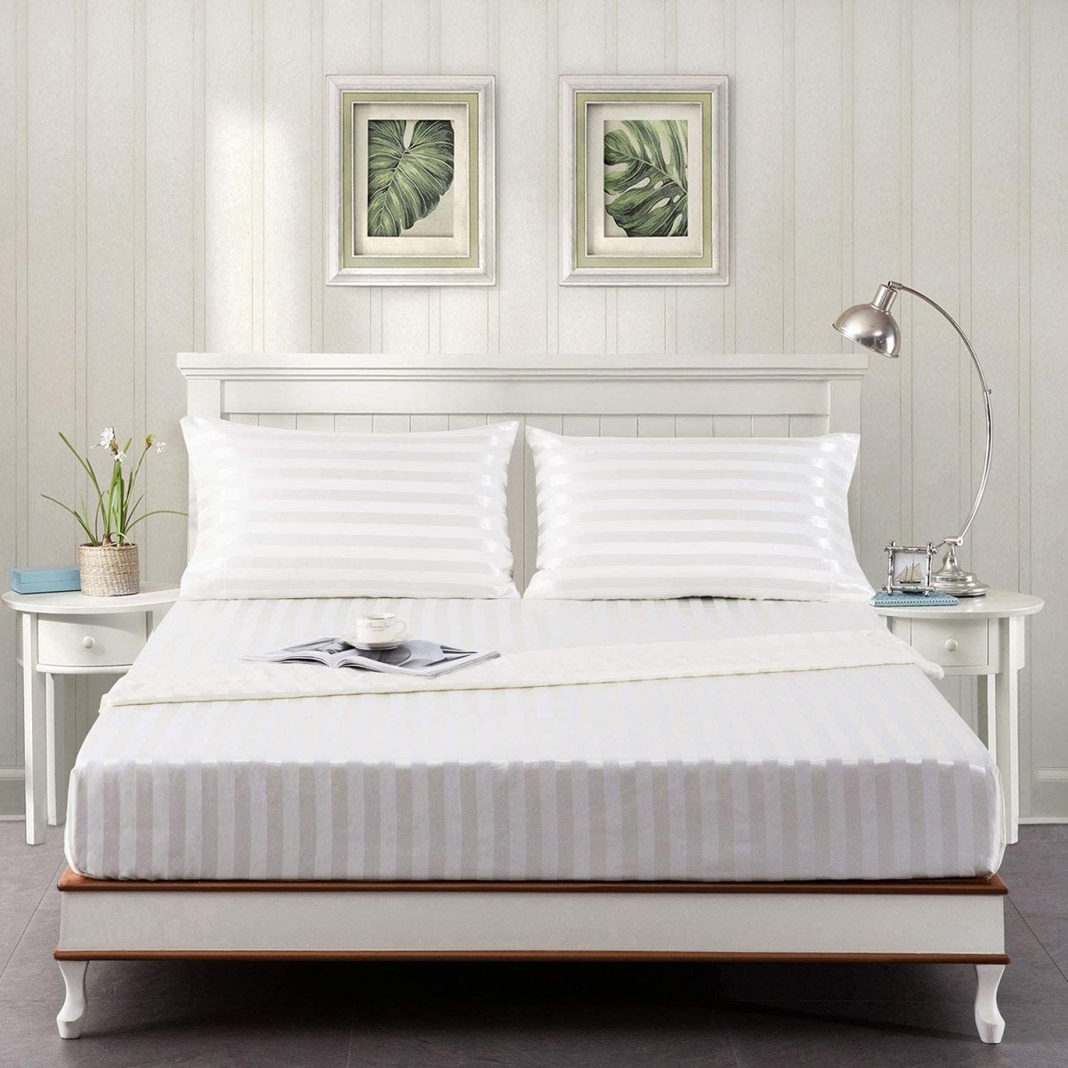 Cooling Silk Satin 4 - Piece Queen Bed Sheet Set with Deep Pockets – Hypoallergenic & Soft - Any Linen
