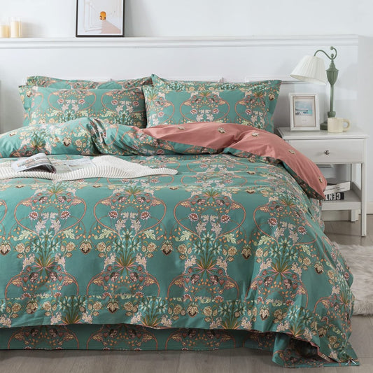 Cotton 600 TC Reversible Soft Breathable Duvet Cover Set - Any Linen