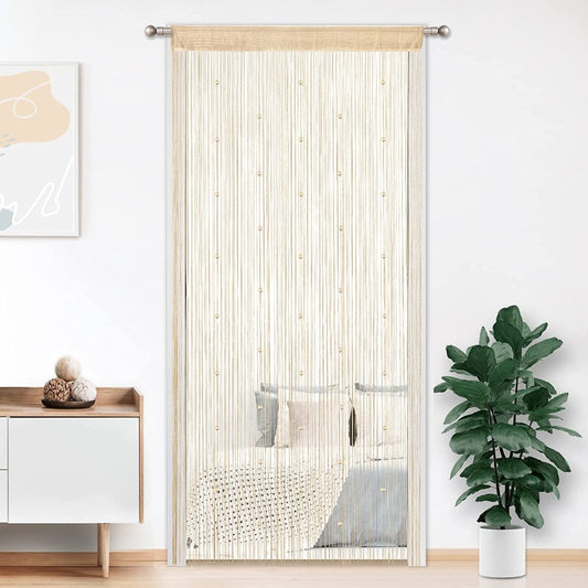 Crystal Beaded Tassel Partition Door Beaded String Curtain 90x200cm (2 Pack) - Any Linen