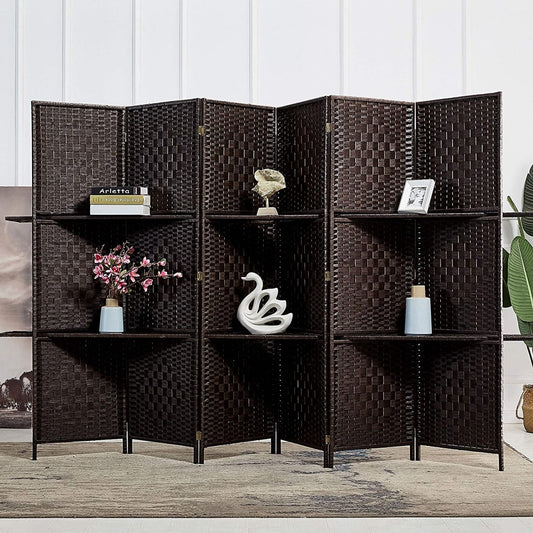 Extra Wide 6 Panels Room Divider Folding Screen Privacy Partition Wall - Any Linen