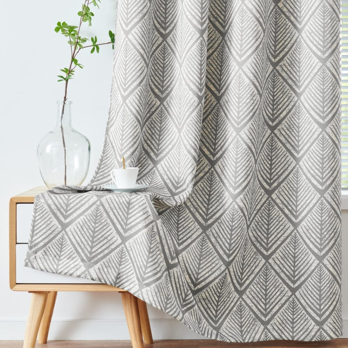 Geometric Pattern Design Darkening Thermal Insulated Blackout Curtains - Any Linen