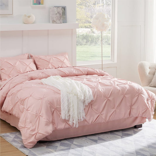 Luxury Duvet Cover Pinch Pleat Brief Bedding 7 - Pieces Set - Any Linen