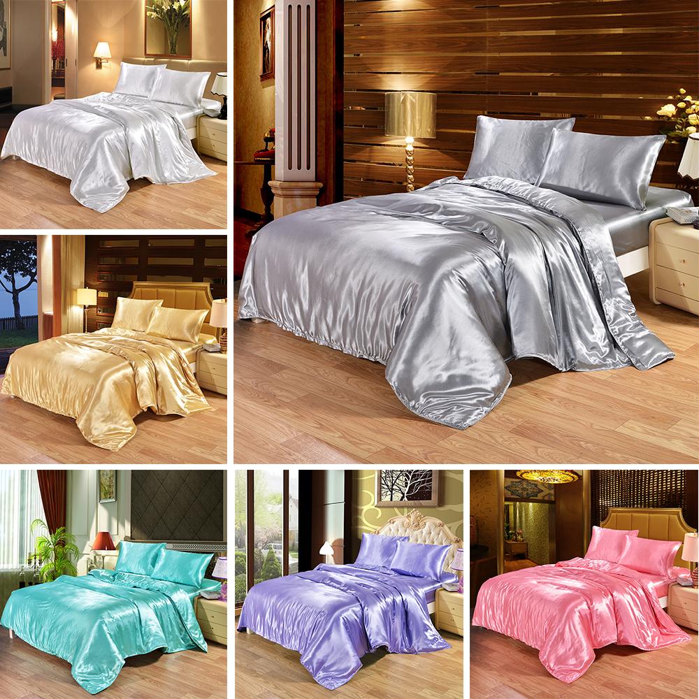 Luxury Satin Silk Duvet Cover Bed Sheets - Any Linen