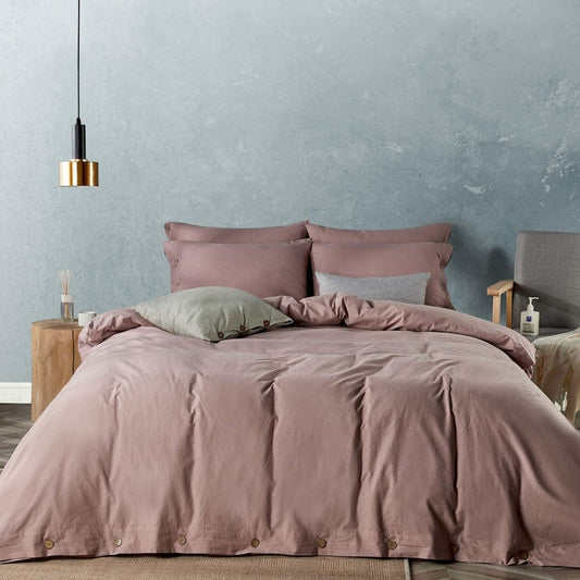 Luxury Soft Duvet Cover Bedding Set 100% Cotton Buttons Closure - Any Linen