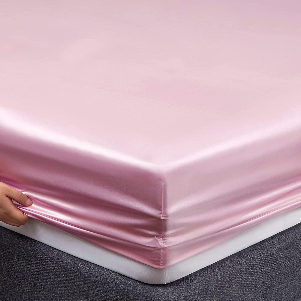 Pink Satin Silky Soft 4 pcs Bed Sheets Set - Any Linen