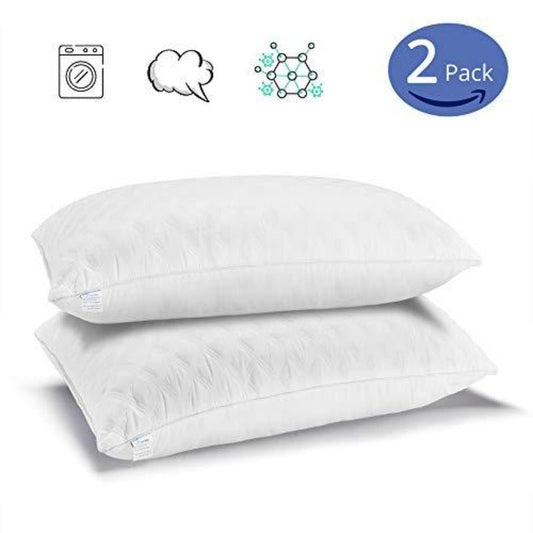 Set - 2 Premium Soft Down Alternative Hypoallergenic Pillow Side Back Sleeper - Any Linen