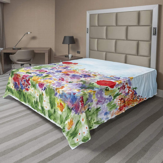 Watercolor Flower Flat Bedsheet - Any Linen